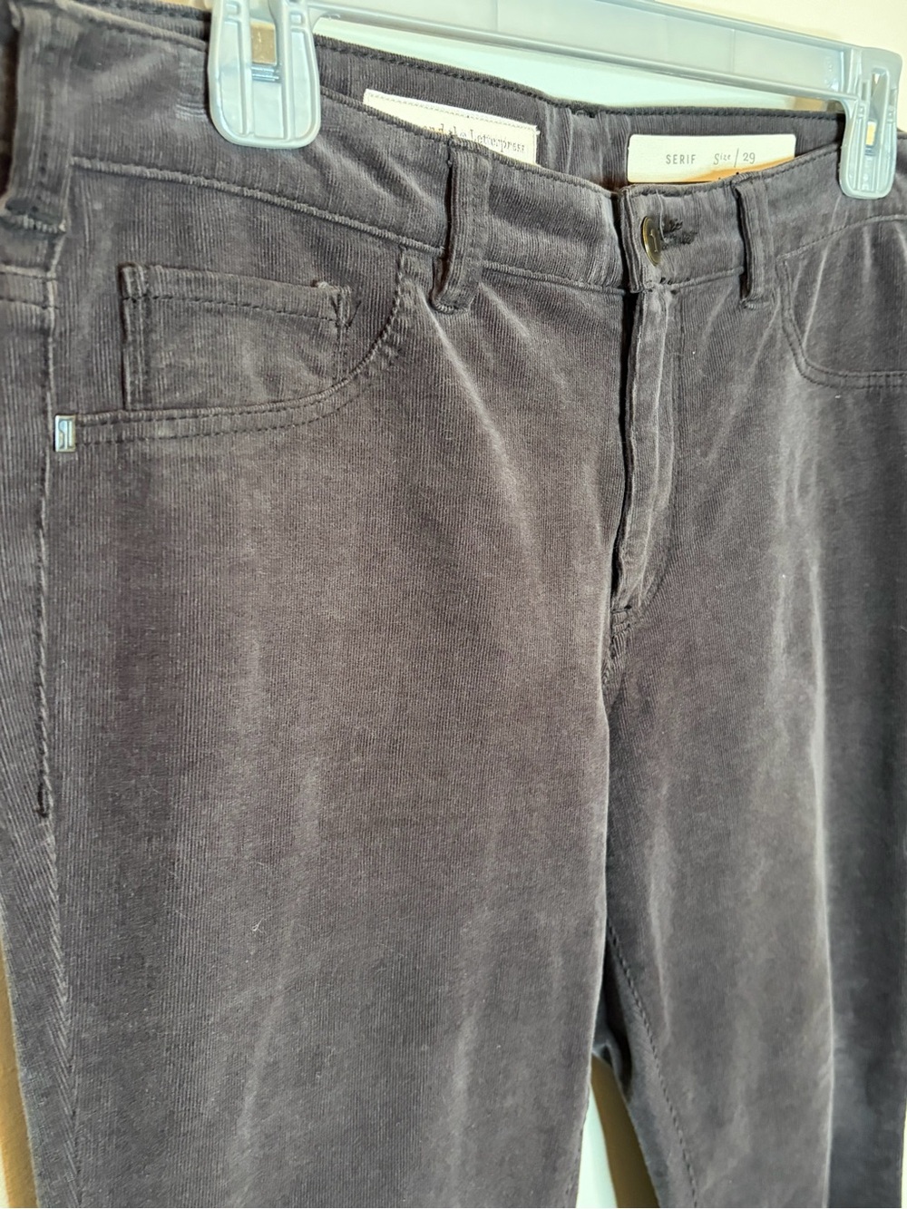 Pilcro and the Letterpress Gray Corduroy Pants 29 Size